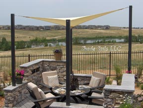 Outdoor Shade Sail Seating Area